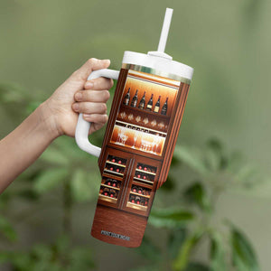 Personalized Wooden Wine Cabinet Tumbler With Handle with Rustic Vintage Look TS04 Print Your Wear