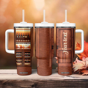 Personalized Wooden Wine Cabinet Tumbler With Handle with Rustic Vintage Look TS04 Print Your Wear