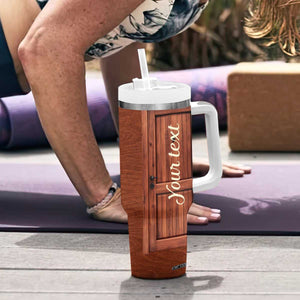 Personalized Wooden Wine Cabinet Tumbler With Handle with Rustic Vintage Look TS04 Print Your Wear