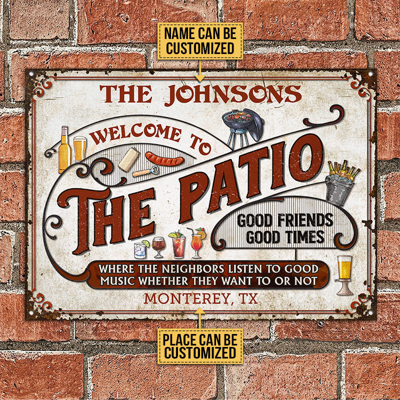 Personalized Patio Grilling Red Listen To The Good Music Metal Signs CTM One Size 24x18 inch (60.96x45.72 cm) Custom - Printyourwear