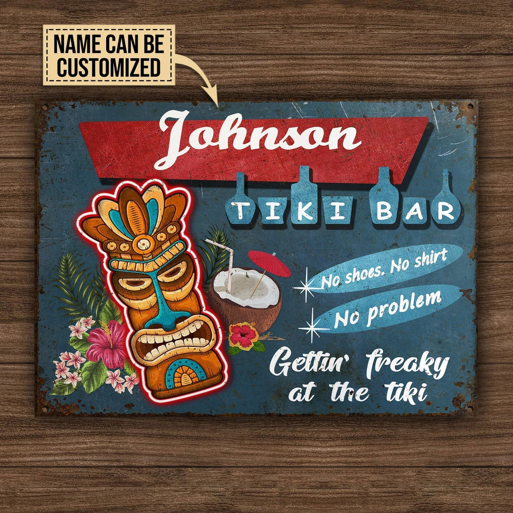 Personalized Metal Sign Tiki Bar No Problem CTM One Size 24x18 inch (60.96x45.72 cm) Custom - Printyourwear