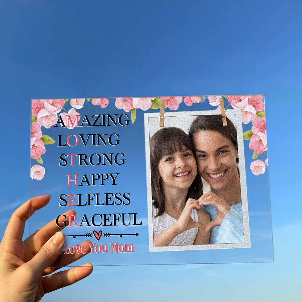 Personalized Photo Acrylic Plaque We Love You Mom CTM Custom - Printyourwear