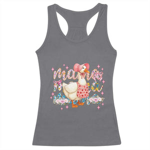Pink Floral Mama Goose Racerback Tank Top Retro Botanical Mom Mothers Day TS02 Charcoal Print Your Wear