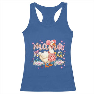 Pink Floral Mama Goose Racerback Tank Top Retro Botanical Mom Mothers Day TS02 Royal Blue Print Your Wear