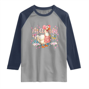 Pink Floral Mama Goose Raglan Shirt Retro Botanical Mom Mothers Day TS02 Sport Gray Navy Print Your Wear