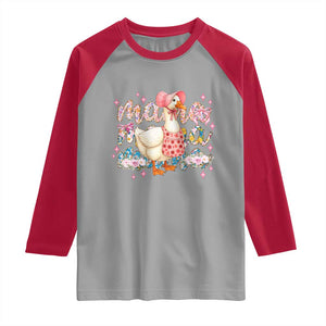Pink Floral Mama Goose Raglan Shirt Retro Botanical Mom Mothers Day TS02 Sport Gray Red Print Your Wear