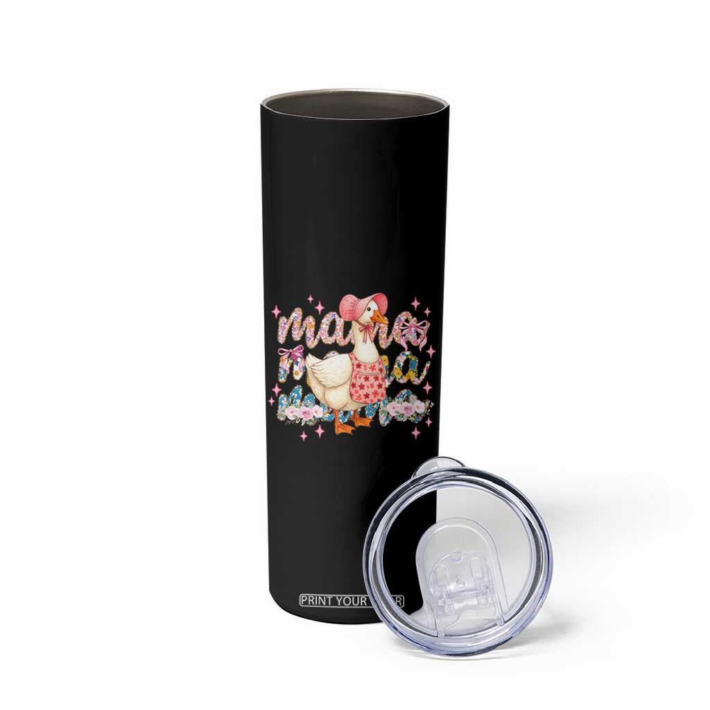 Pink Floral Mama Goose Skinny Tumbler Retro Botanical Mom Mothers Day TS02 Print Your Wear