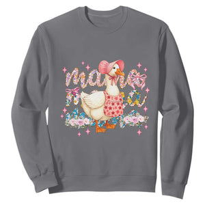 Pink Floral Mama Goose Sweatshirt Retro Botanical Mom Mothers Day TS02 Charcoal Print Your Wear