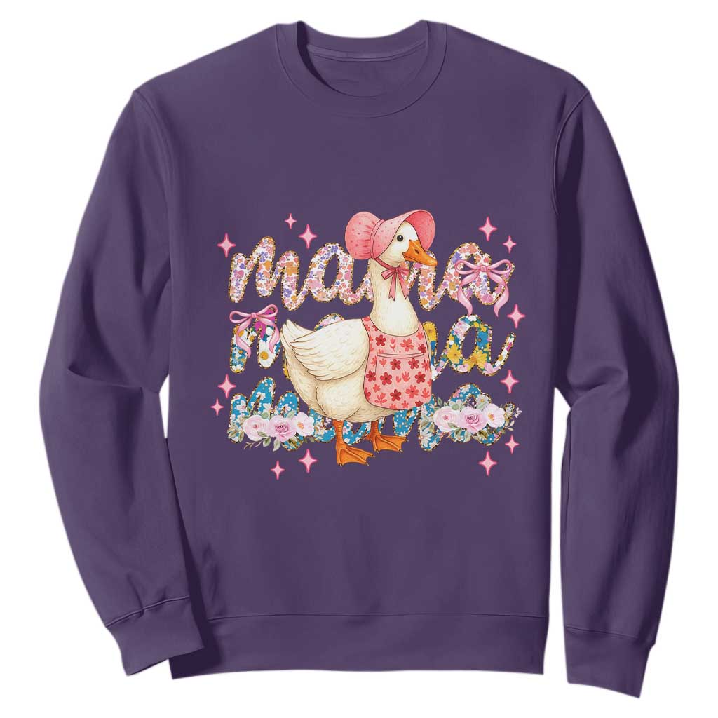 Pink Floral Mama Goose Sweatshirt Retro Botanical Mom Mothers Day TS02 Purple Print Your Wear
