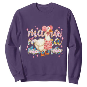 Pink Floral Mama Goose Sweatshirt Retro Botanical Mom Mothers Day TS02 Purple Print Your Wear