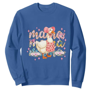 Pink Floral Mama Goose Sweatshirt Retro Botanical Mom Mothers Day TS02 Royal Blue Print Your Wear