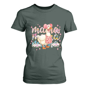 Pink Floral Mama Goose T Shirt For Women Retro Botanical Mom Mothers Day TS02 Dark Forest Green Print Your Wear