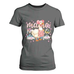 Pink Floral Mama Goose T Shirt For Women Retro Botanical Mom Mothers Day TS02 Dark Heather Print Your Wear
