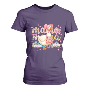 Pink Floral Mama Goose T Shirt For Women Retro Botanical Mom Mothers Day TS02 Purple Print Your Wear
