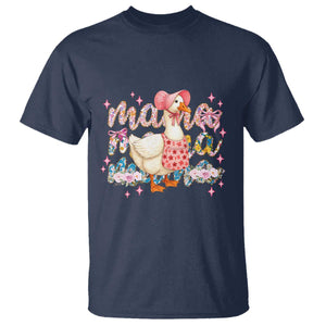 Pink Floral Mama Goose T Shirt Retro Botanical Mom Mothers Day TS02 Navy Print Your Wear