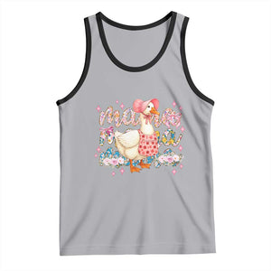 Pink Floral Mama Goose Tank Top Retro Botanical Mom Mothers Day TS02 Athletic Heather Black Print Your Wear