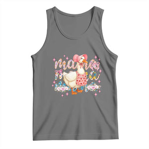 Pink Floral Mama Goose Tank Top Retro Botanical Mom Mothers Day TS02 Black Heather Print Your Wear