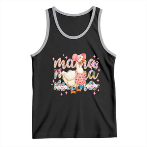 Pink Floral Mama Goose Tank Top Retro Botanical Mom Mothers Day TS02 Black Athletic Heather Print Your Wear