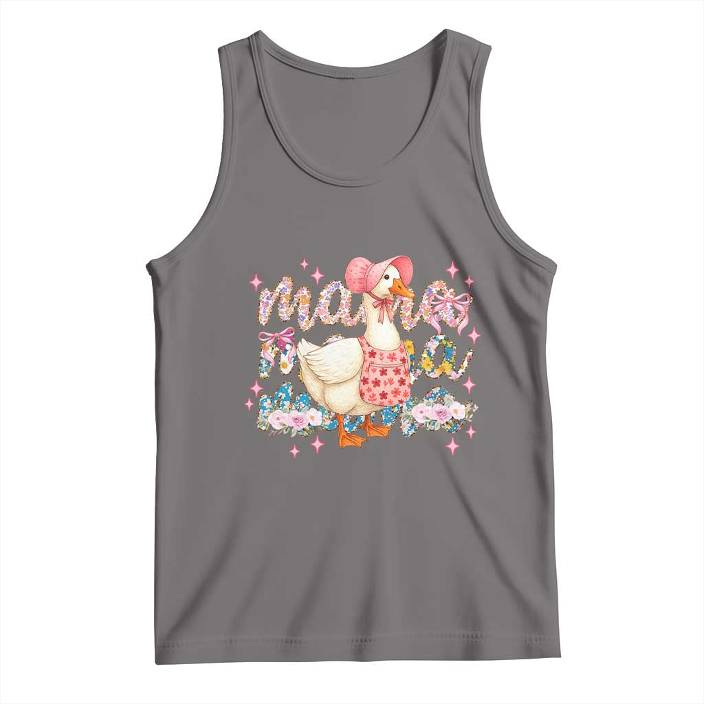 Pink Floral Mama Goose Tank Top Retro Botanical Mom Mothers Day TS02 Deep Heather Print Your Wear