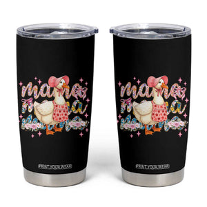 Pink Floral Mama Goose Tumbler Cup Retro Botanical Mom Mothers Day TS02 Black Print Your Wear