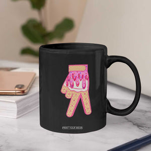 Pink Ice Cream Baseball Glove Sprinkles Drip Coffee Mug Funny V Sign TS02 Print Your Wear