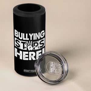 Pink Shirt Day 4 in 1 Can Cooler Tumbler Bullying Stops Here Stand Up To Bullies TS02 Print Your Wear