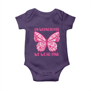 Pink Shirt Day Baby Onesie On Wednesdays We Wear Pink Anti Bullying Butterfly TS02 Purple Print Your Wear