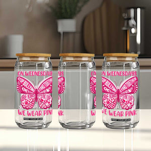Pink Shirt Day Glass Can On Wednesdays We Wear Pink Anti Bullying Butterfly TS02 Print Your Wear