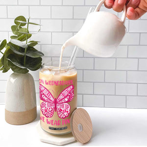 Pink Shirt Day Glass Can On Wednesdays We Wear Pink Anti Bullying Butterfly TS02 Print Your Wear