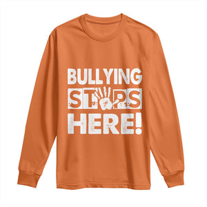 Pink Shirt Day Long Sleeve Shirt Bullying Stops Here Stand Up To Bullies TS02 Orange Print Your Wear