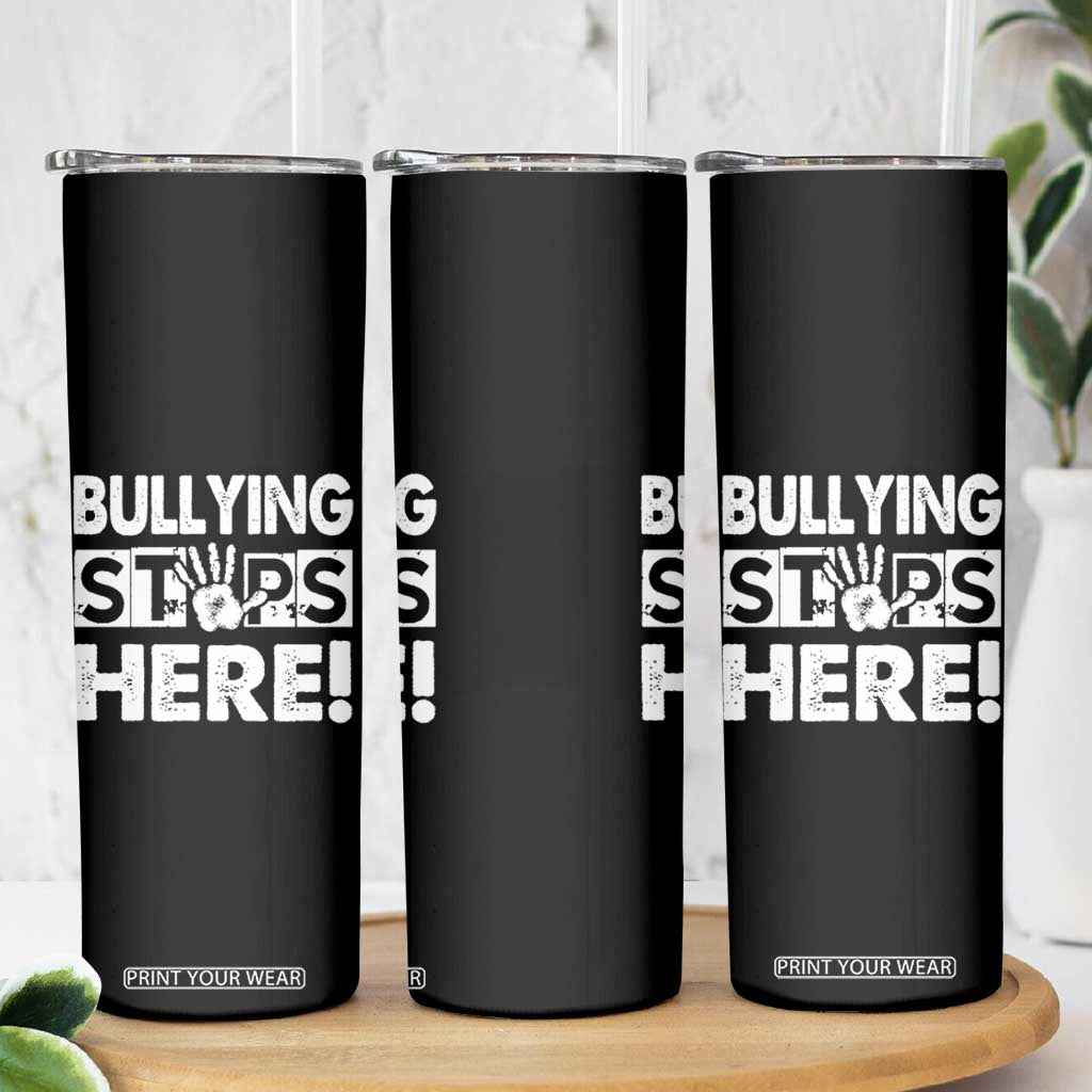 Pink Shirt Day Skinny Tumbler Bullying Stops Here Stand Up To Bullies TS02 Print Your Wear