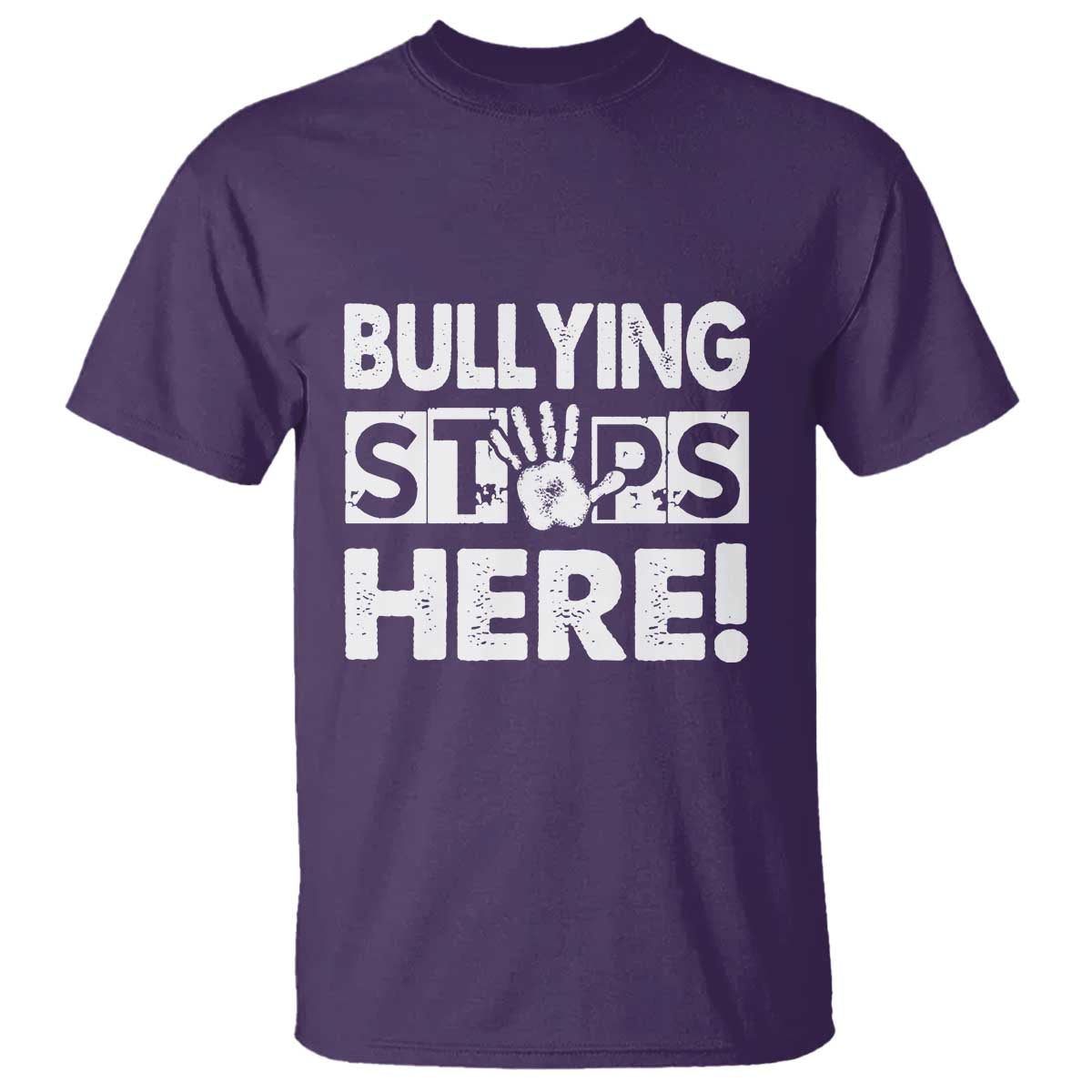 Pink Shirt Day T Shirt Bullying Stops Here Stand Up To Bullies TS02 Purple Print Your Wear
