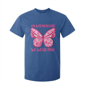 Pink Shirt Day T Shirt For Kid On Wednesdays We Wear Pink Anti Bullying Butterfly TS02 Royal Blue Print Your Wear