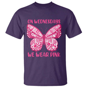 Pink Shirt Day T Shirt On Wednesdays We Wear Pink Anti Bullying Butterfly TS02 Purple Print Your Wear