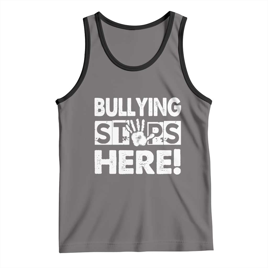 Pink Shirt Day Tank Top Bullying Stops Here Stand Up To Bullies TS02 Deep Heather Black Print Your Wear