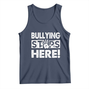 Pink Shirt Day Tank Top Bullying Stops Here Stand Up To Bullies TS02 Navy Print Your Wear