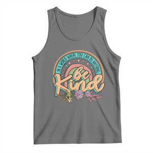 Pink Shirt Day Tank Top In A World Where You Can Be Anything Be Kind Rainbow Choose Kindness TS02 Black Heather Print Your Wear