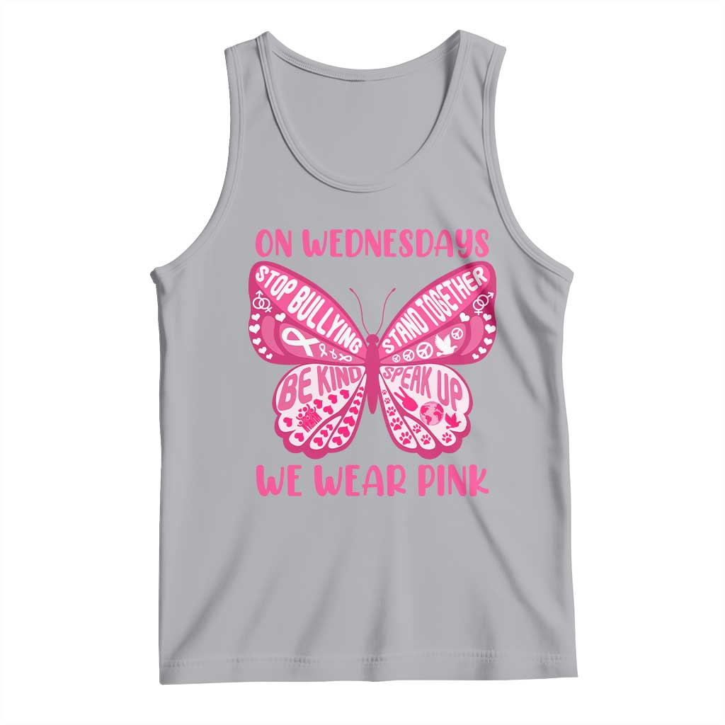 Pink Shirt Day Tank Top On Wednesdays We Wear Pink Anti Bullying Butterfly TS02 Athletic Heather Print Your Wear