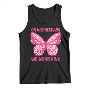 Pink Shirt Day Tank Top On Wednesdays We Wear Pink Anti Bullying Butterfly TS02 Black Print Your Wear