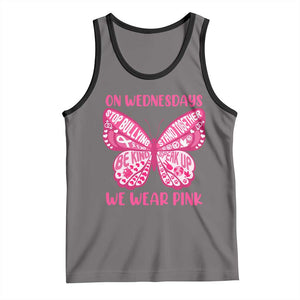 Pink Shirt Day Tank Top On Wednesdays We Wear Pink Anti Bullying Butterfly TS02 Deep Heather Black Print Your Wear