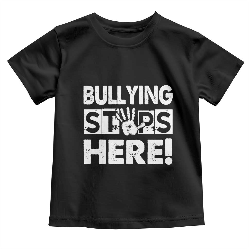 Pink Shirt Day Toddler T Shirt Bullying Stops Here Stand Up To Bullies TS02 Black Print Your Wear