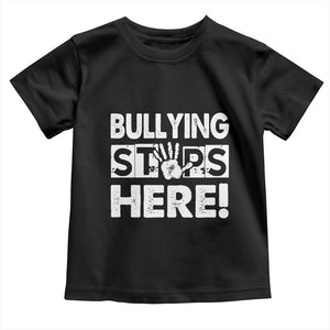 Pink Shirt Day Toddler T Shirt Bullying Stops Here Stand Up To Bullies TS02 Black Print Your Wear
