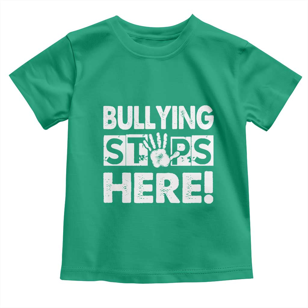 Pink Shirt Day Toddler T Shirt Bullying Stops Here Stand Up To Bullies TS02 Irish Green Print Your Wear