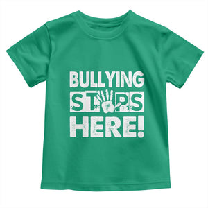 Pink Shirt Day Toddler T Shirt Bullying Stops Here Stand Up To Bullies TS02 Irish Green Print Your Wear