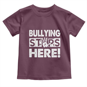 Pink Shirt Day Toddler T Shirt Bullying Stops Here Stand Up To Bullies TS02 Maroon Print Your Wear