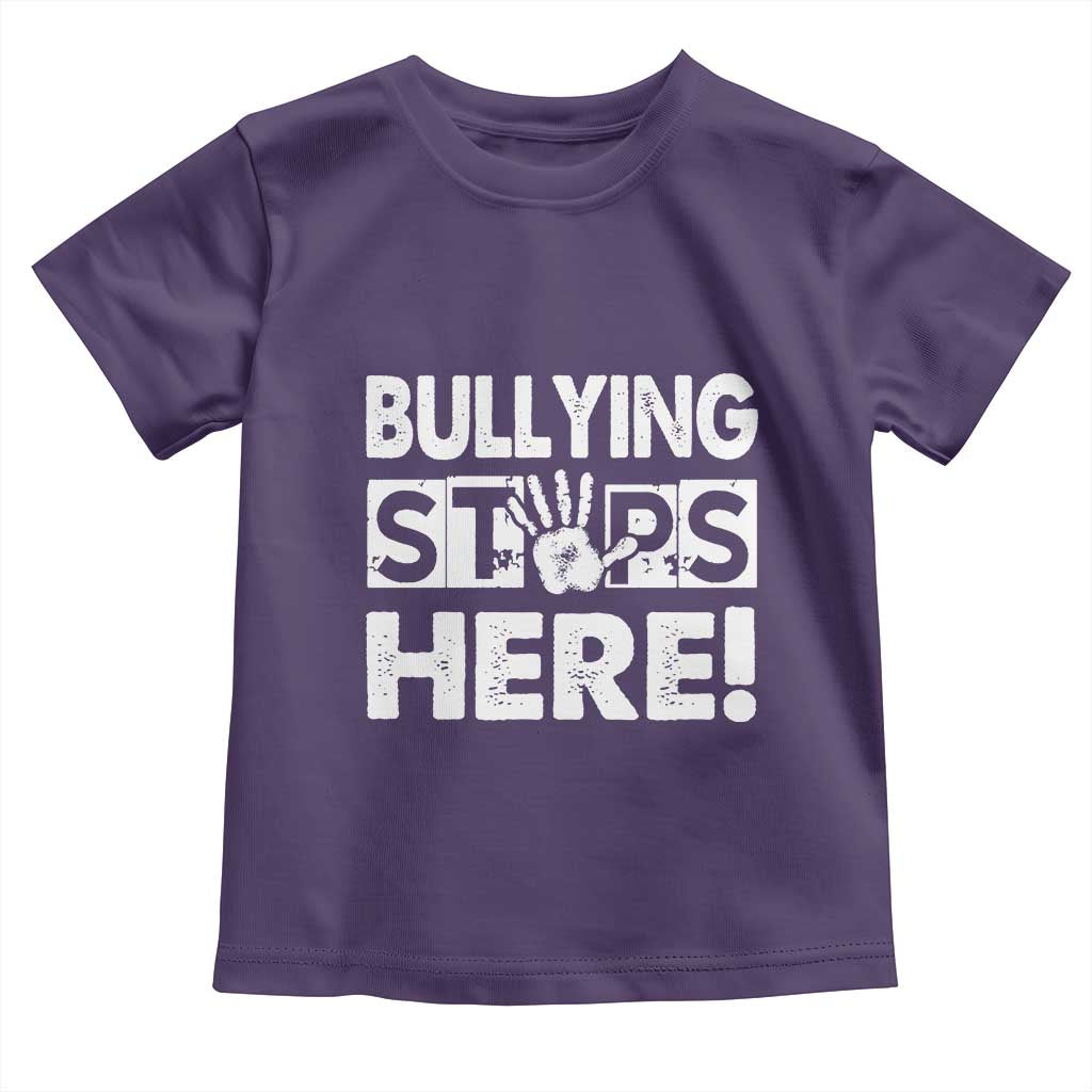 Pink Shirt Day Toddler T Shirt Bullying Stops Here Stand Up To Bullies TS02 Purple Print Your Wear