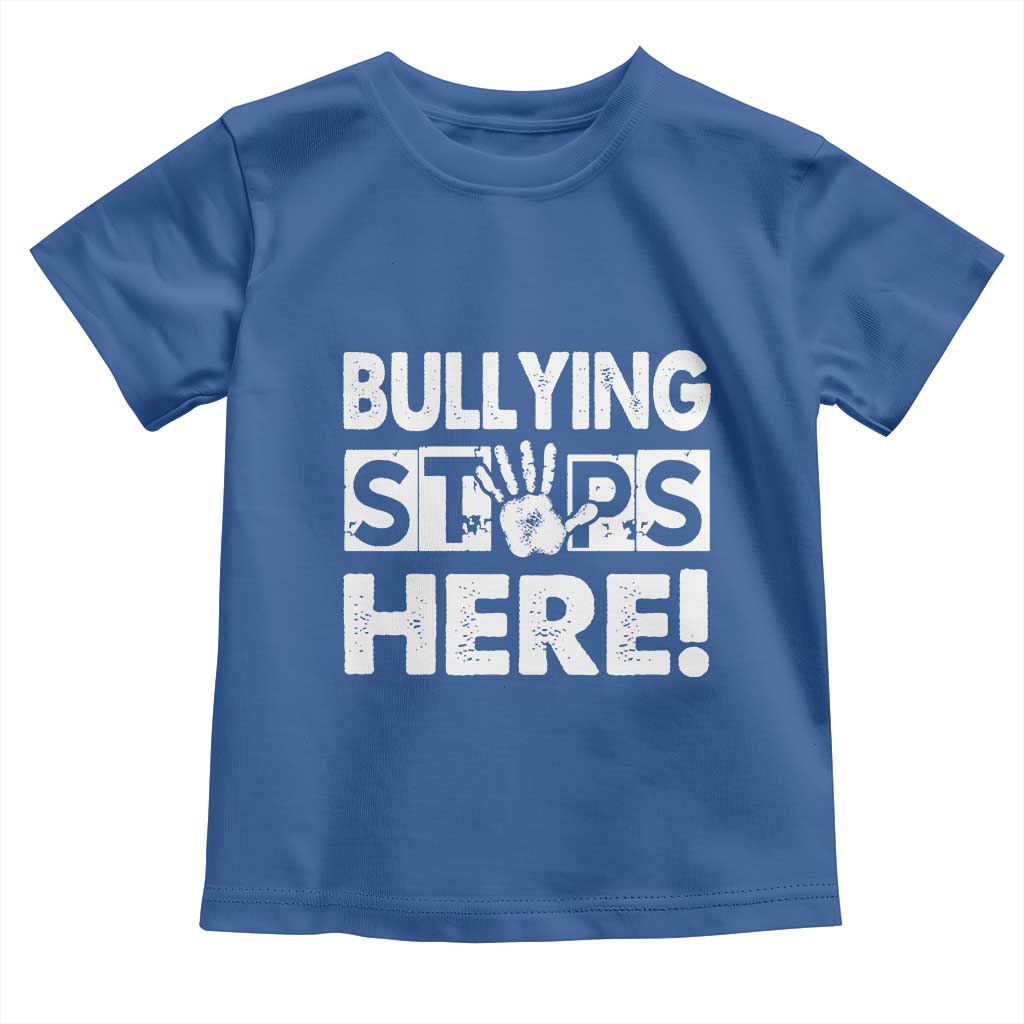 Pink Shirt Day Toddler T Shirt Bullying Stops Here Stand Up To Bullies TS02 Royal Blue Print Your Wear