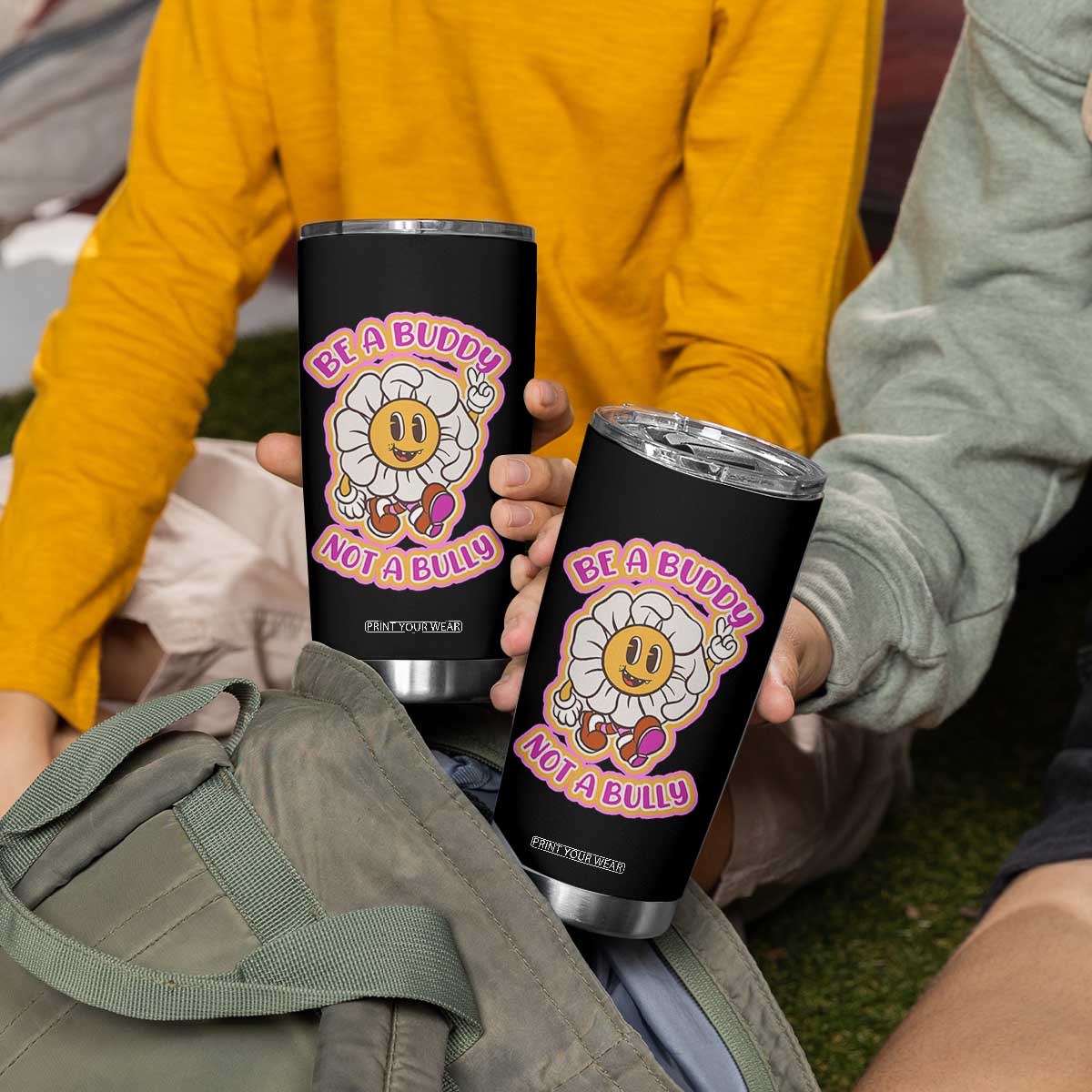 Pink Shirt Day Tumbler Cup Be A Buddy Not A Bully Anti Bullying Funny Wordplay TS02 Print Your Wear
