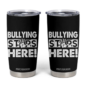 Pink Shirt Day Tumbler Cup Bullying Stops Here Stand Up To Bullies TS02 Black Print Your Wear