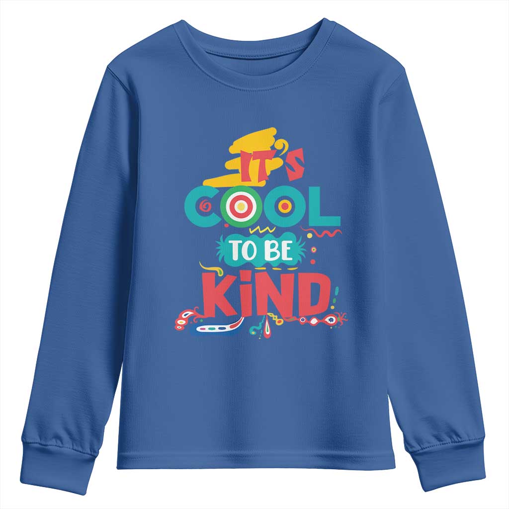 Pink Shirt Day Youth Sweatshirt It's Cool To Be Kind Anti Bullying Choose Kindness TS02 Royal Blue Print Your Wear